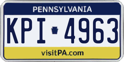 PA license plate KPI4963
