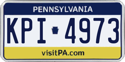 PA license plate KPI4973