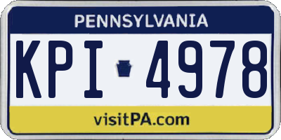 PA license plate KPI4978