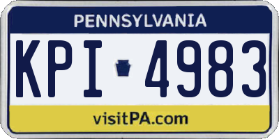 PA license plate KPI4983