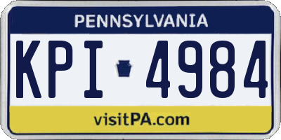 PA license plate KPI4984