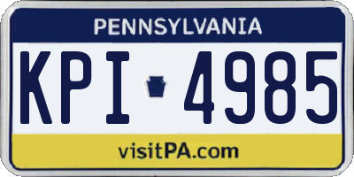 PA license plate KPI4985