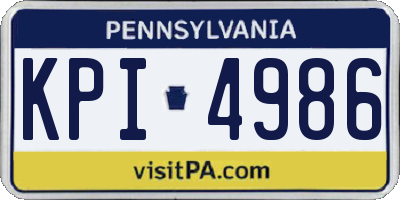 PA license plate KPI4986