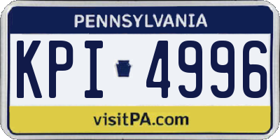PA license plate KPI4996