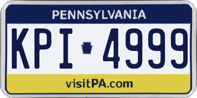 PA license plate KPI4999