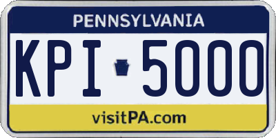 PA license plate KPI5000