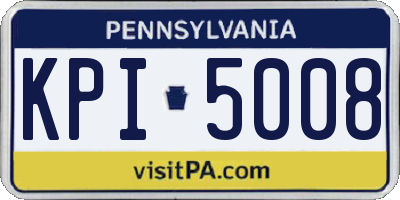 PA license plate KPI5008