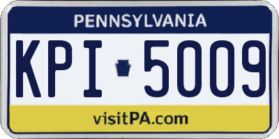 PA license plate KPI5009