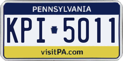 PA license plate KPI5011