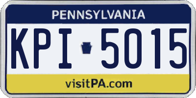 PA license plate KPI5015