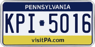 PA license plate KPI5016