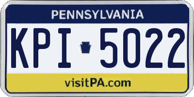 PA license plate KPI5022