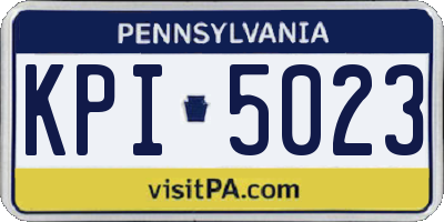 PA license plate KPI5023