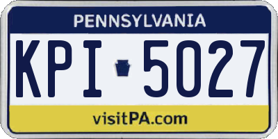 PA license plate KPI5027