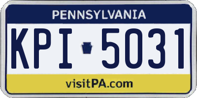 PA license plate KPI5031