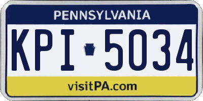 PA license plate KPI5034