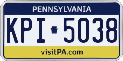 PA license plate KPI5038