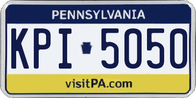 PA license plate KPI5050