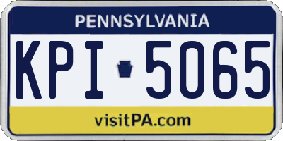 PA license plate KPI5065