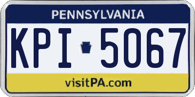PA license plate KPI5067