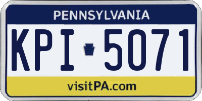 PA license plate KPI5071