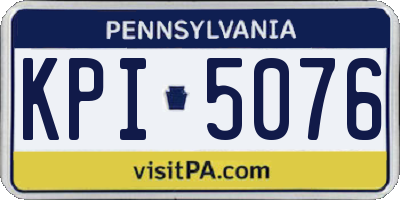 PA license plate KPI5076