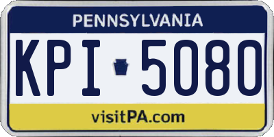 PA license plate KPI5080