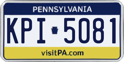 PA license plate KPI5081