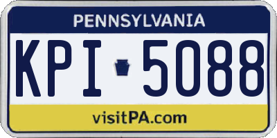 PA license plate KPI5088