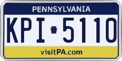PA license plate KPI5110