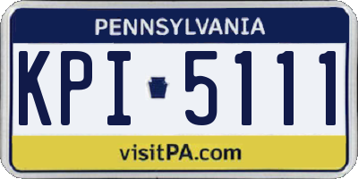 PA license plate KPI5111