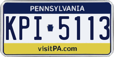 PA license plate KPI5113