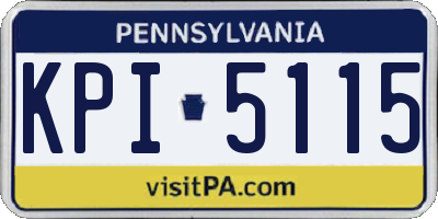 PA license plate KPI5115