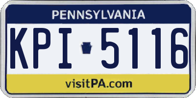 PA license plate KPI5116