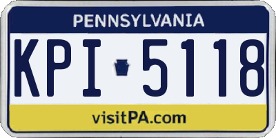 PA license plate KPI5118