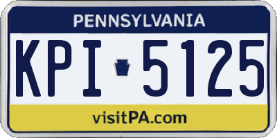 PA license plate KPI5125