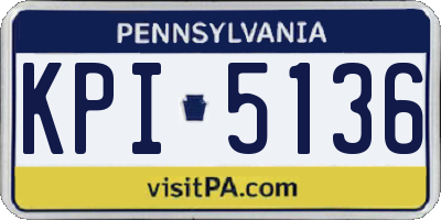 PA license plate KPI5136