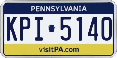 PA license plate KPI5140