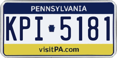 PA license plate KPI5181