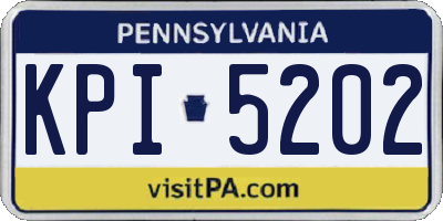 PA license plate KPI5202