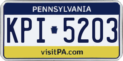 PA license plate KPI5203