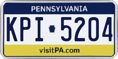 PA license plate KPI5204