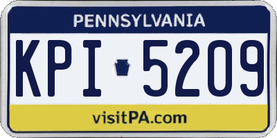 PA license plate KPI5209