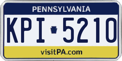 PA license plate KPI5210