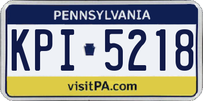 PA license plate KPI5218
