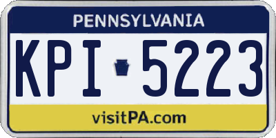 PA license plate KPI5223