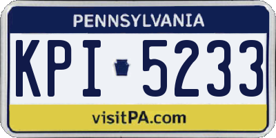 PA license plate KPI5233