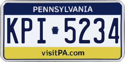 PA license plate KPI5234