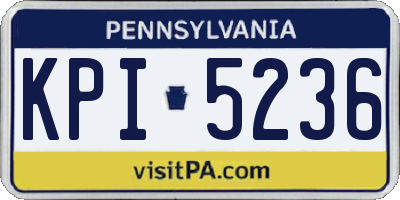 PA license plate KPI5236
