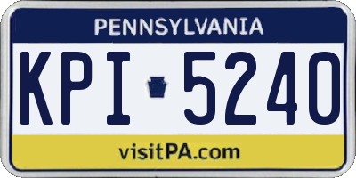 PA license plate KPI5240
